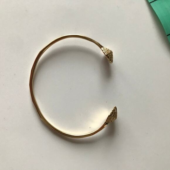 Stella & Dot Eden Pave Pyramid Open Cuff Bracelet Gold Tone - Picture 9 of 10